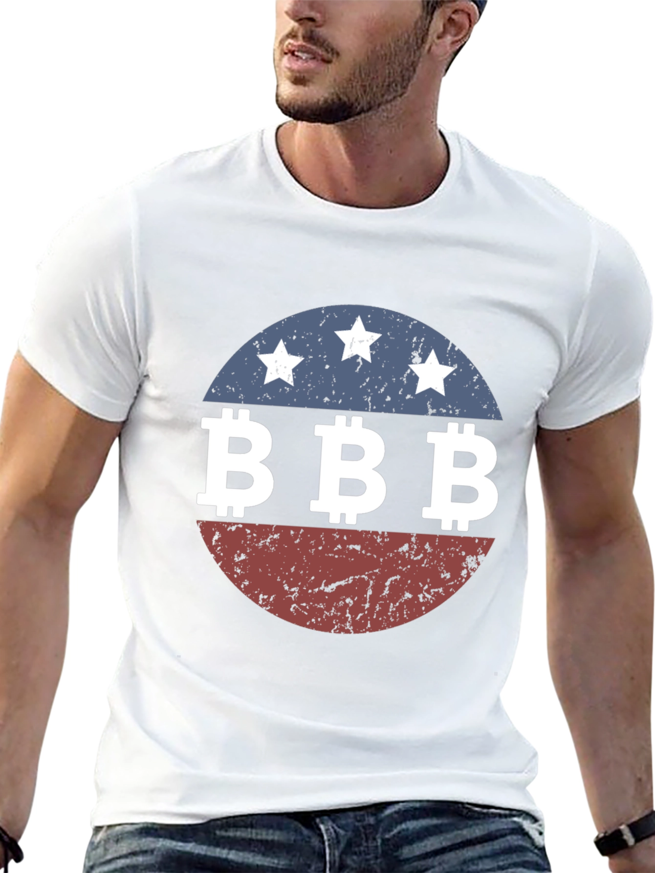 Camiseta Hombre Diseño BBB Estrellas Retro
