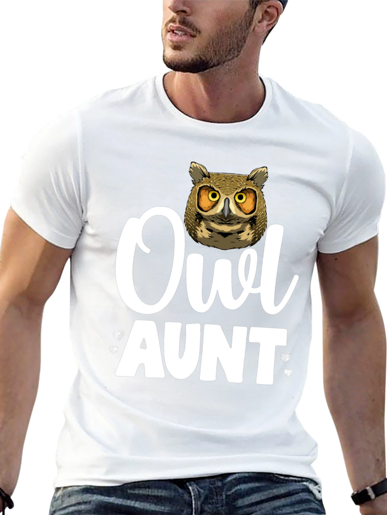 Camiseta Negra Owl Aunt para Amantes de los Búhos