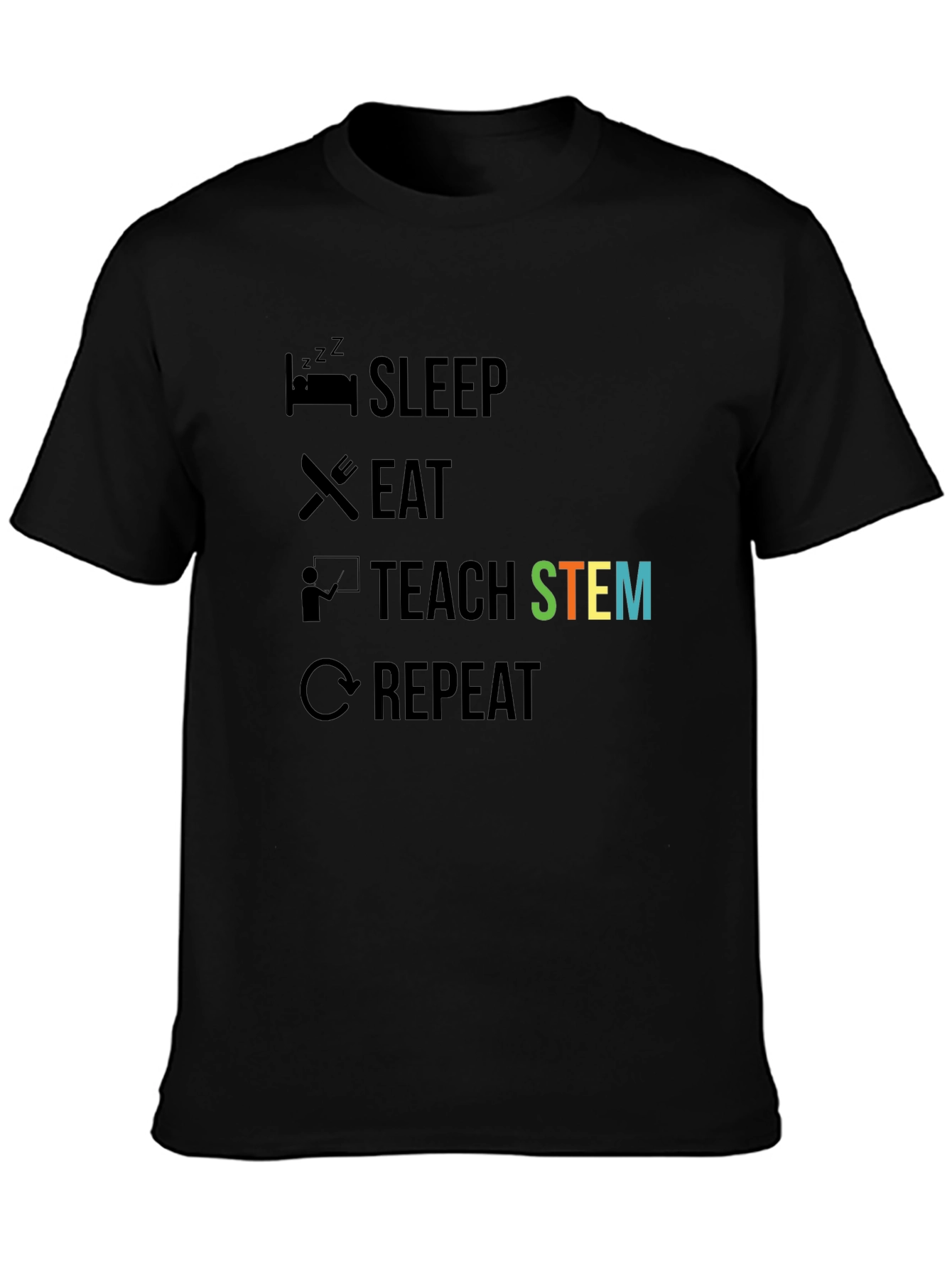 Camiseta Negra Enseñar STEM para Profesor