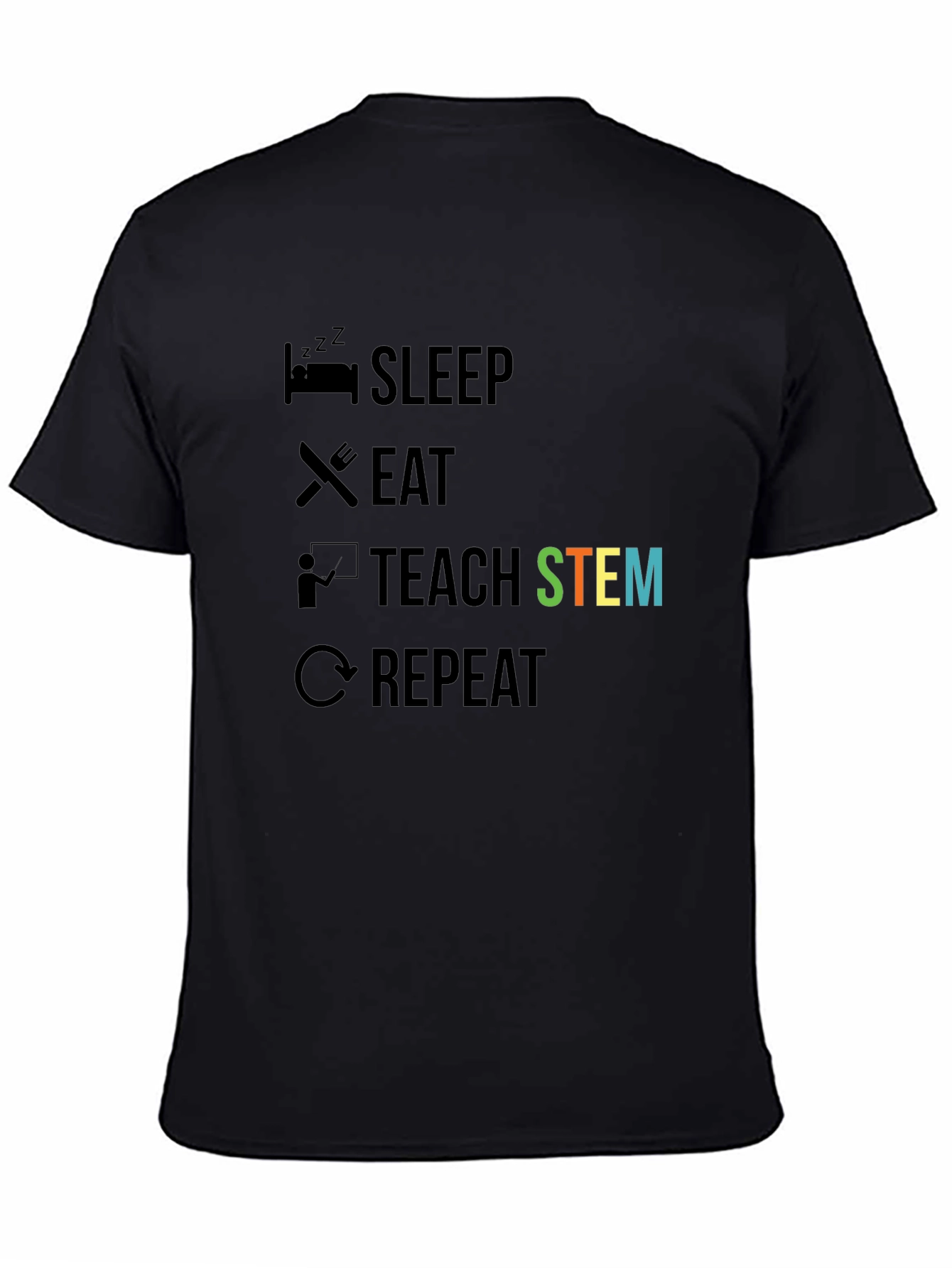 Camiseta Negra Enseñar STEM para Profesor