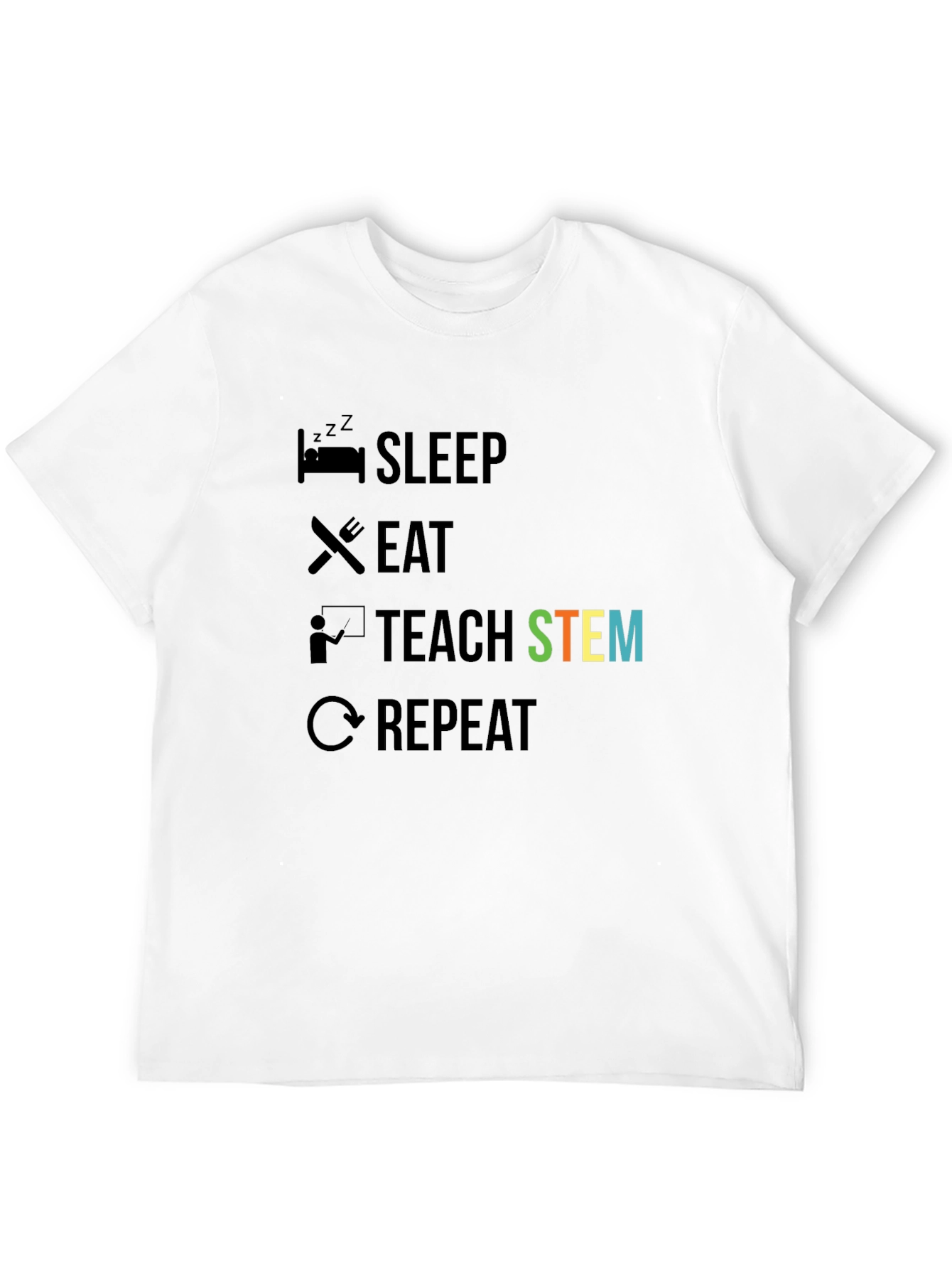 Camiseta Negra Enseñar STEM para Profesor