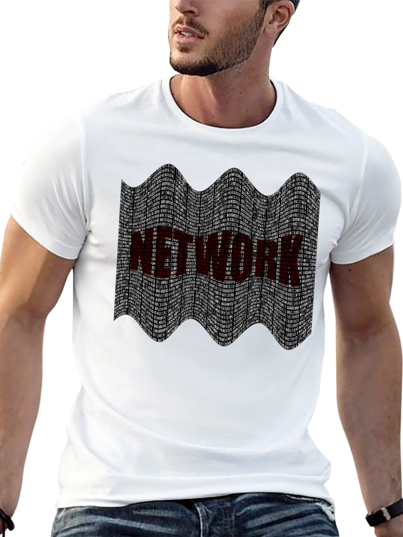 Camiseta Negra Estampado Network