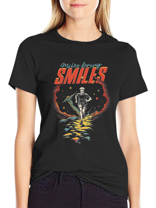 Camiseta Negra Deportiva Millas Traen Sonrisas