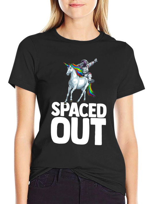 Camiseta Negra Espacial Unicornio Astronauta