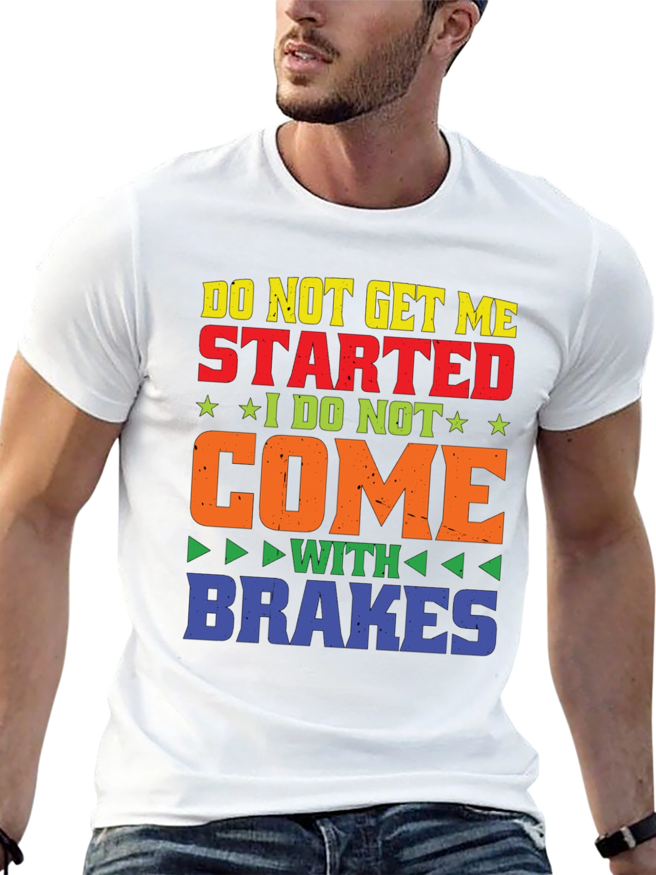 Camiseta Negra con Diseño Gracioso Sin Frenos