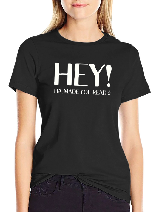 Camiseta Negra Hombre Hey! Ha made you read :)