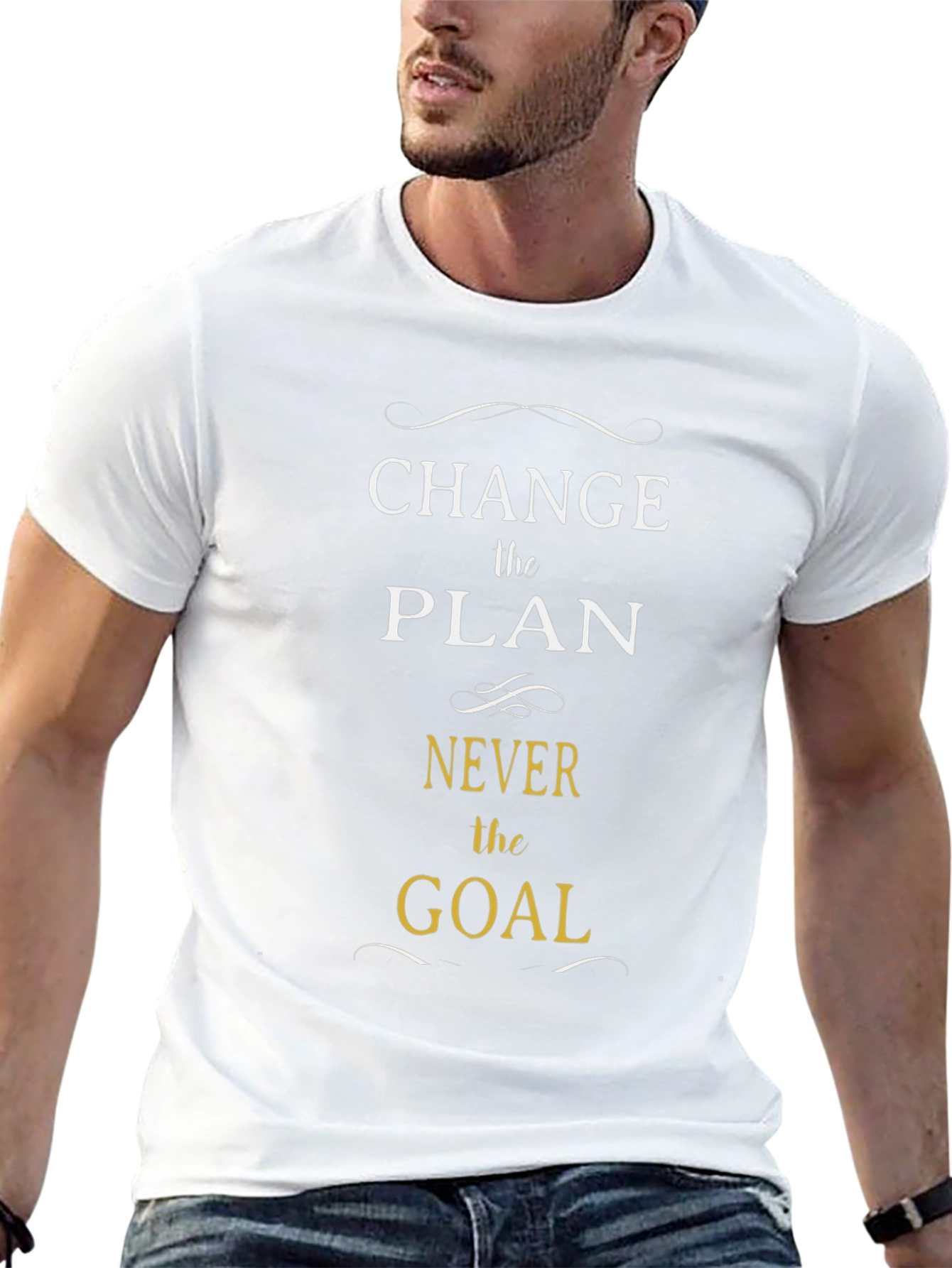 Camiseta Negra: Cambia el Plan Nunca la Meta
