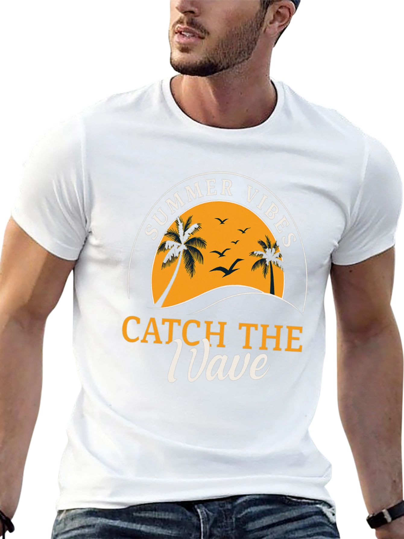 Camiseta Negra Summer Vibes para Hombre