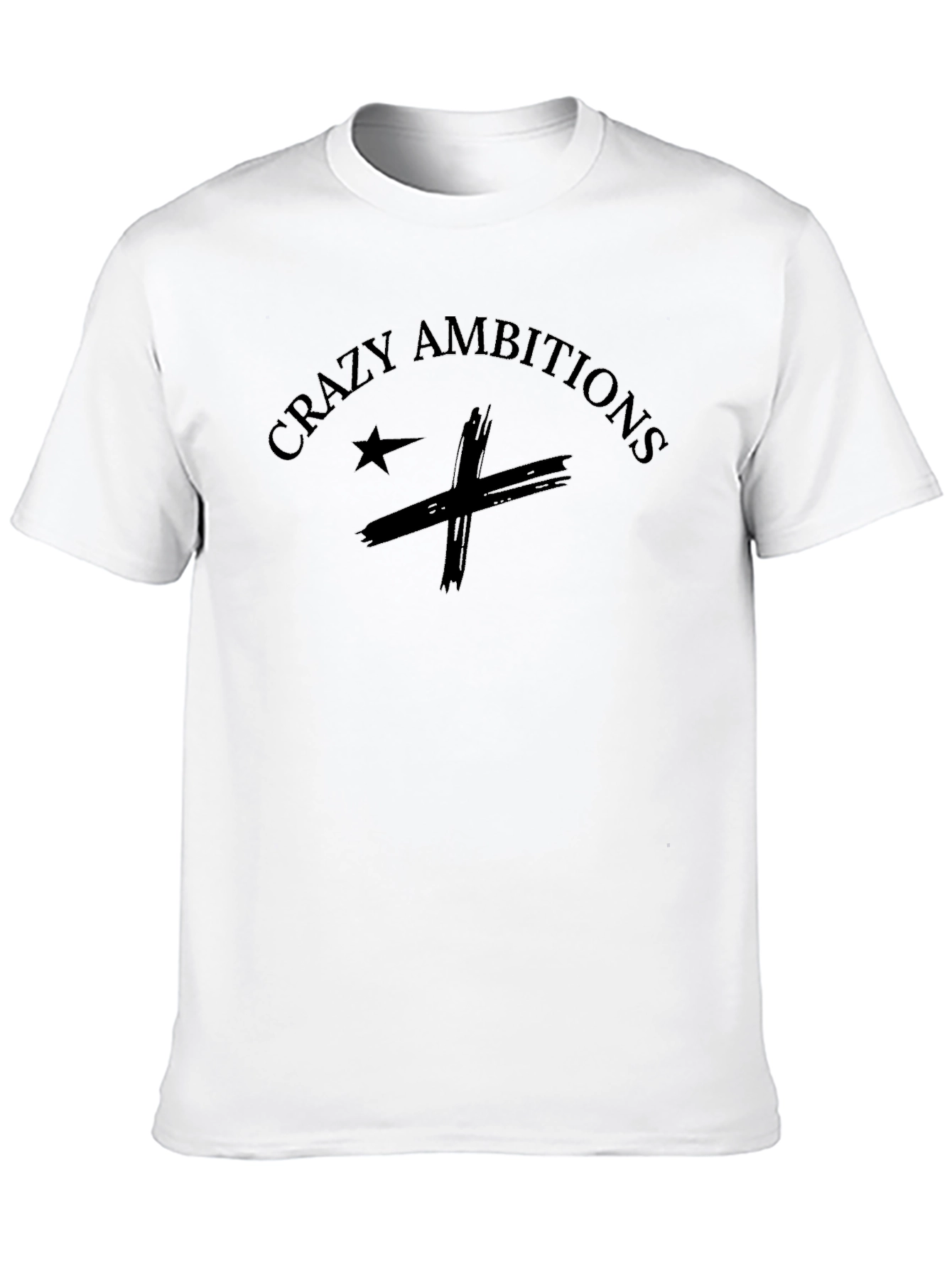 Camiseta Negra Crazy Ambitions Diseño Único