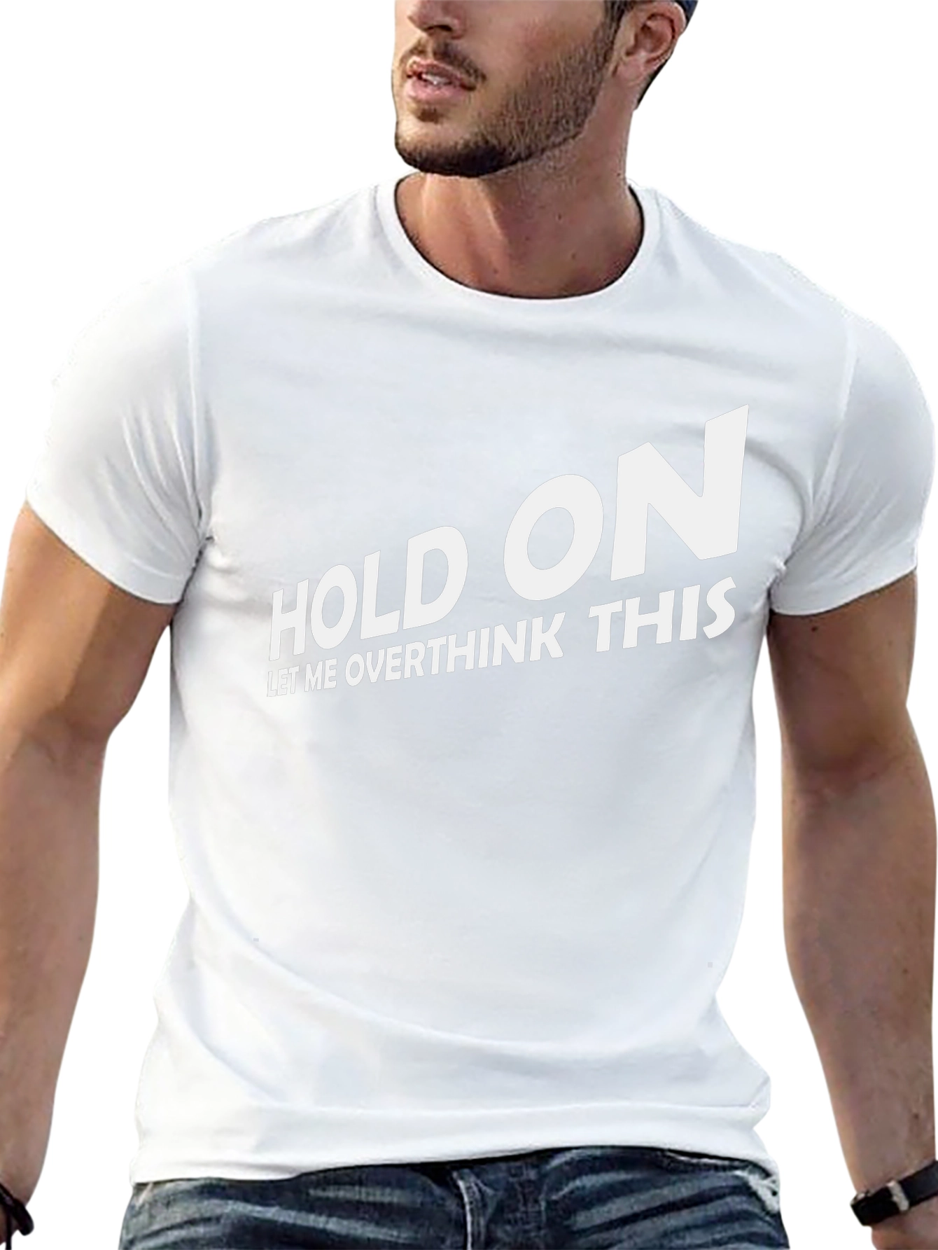 Camiseta Negra con Texto Divertido Hold On