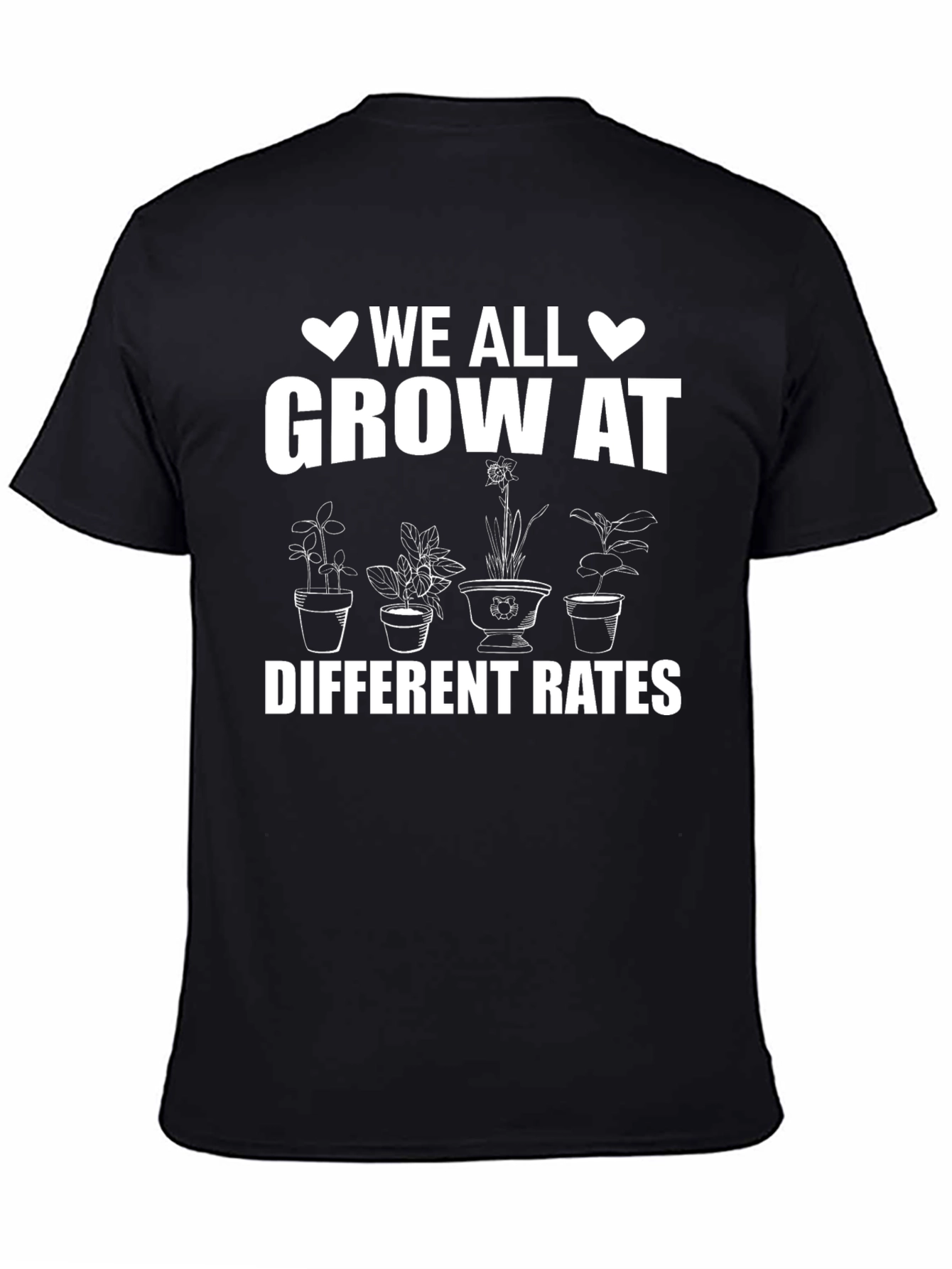 Camiseta Negra con Mensaje Motivacional de Jardinería