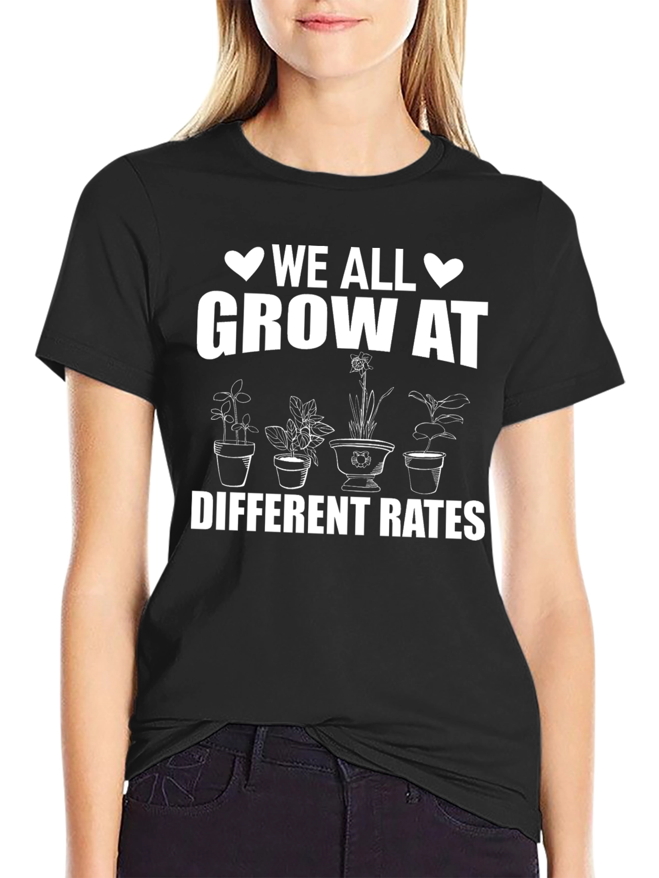 Camiseta Negra con Mensaje Motivacional de Jardinería