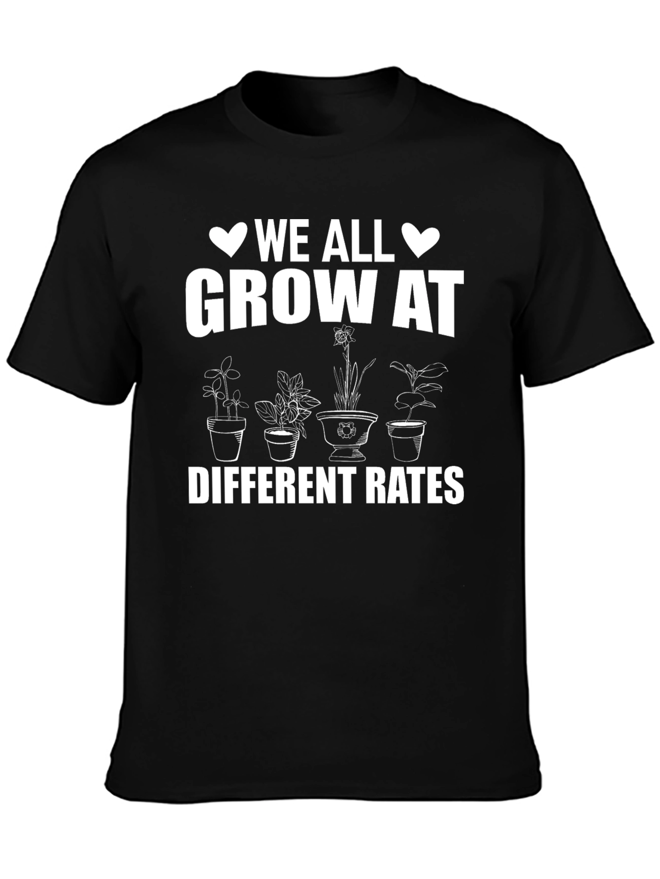 Camiseta Negra con Mensaje Motivacional de Jardinería