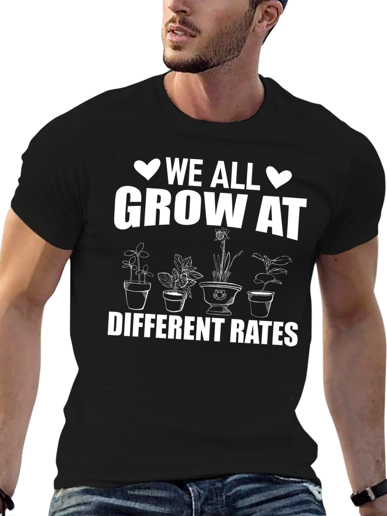 Camiseta Negra con Mensaje Motivacional de Jardinería