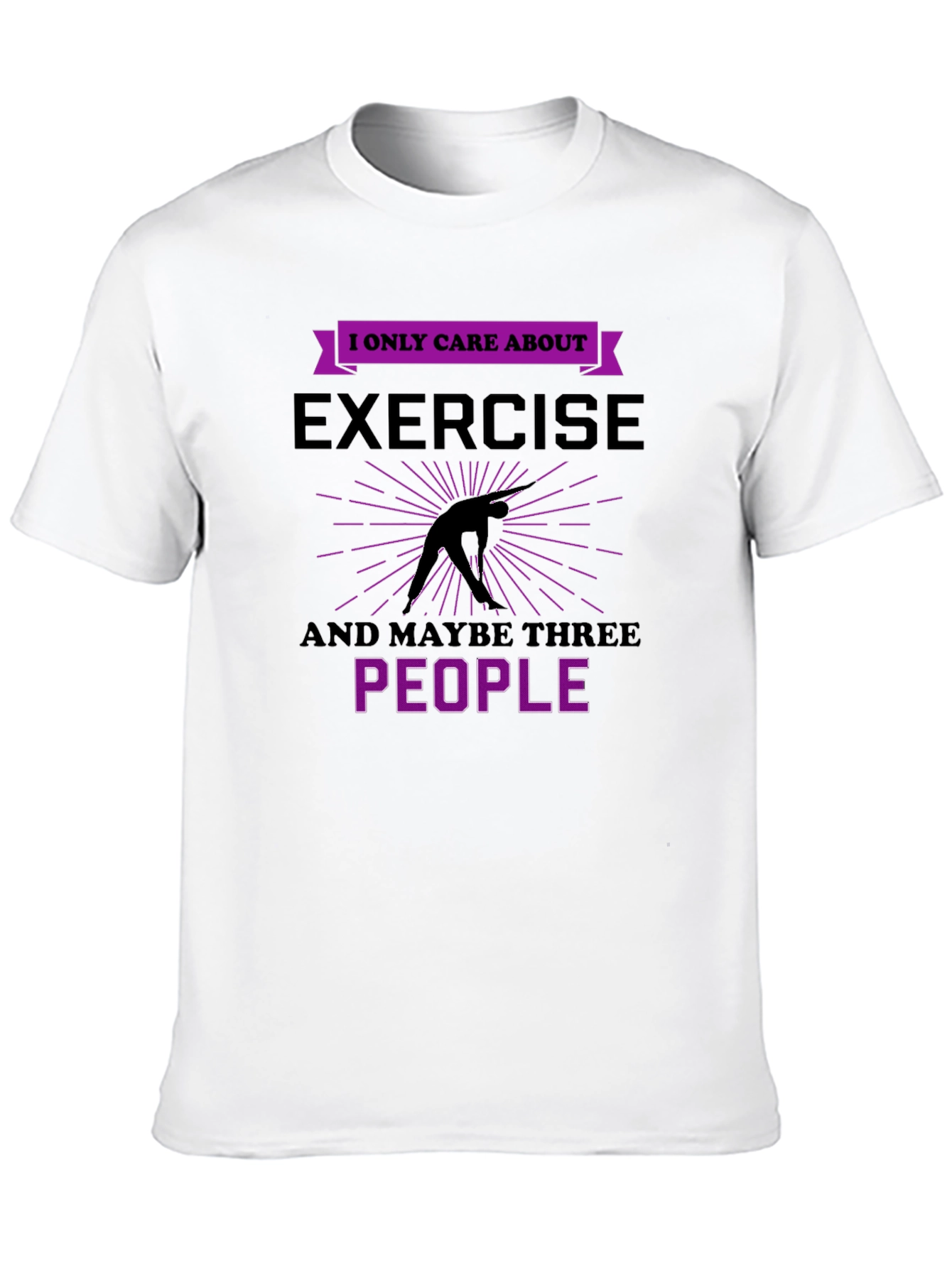 Camiseta Negra: Ejercicio y Tres Personas
