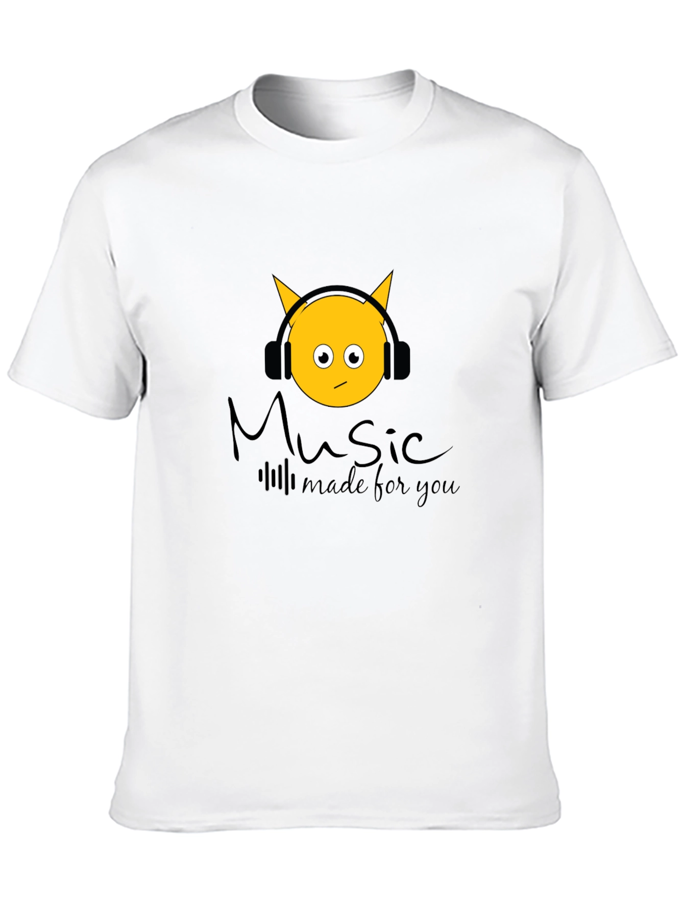 Camiseta Negra con Diseño Music Made for You