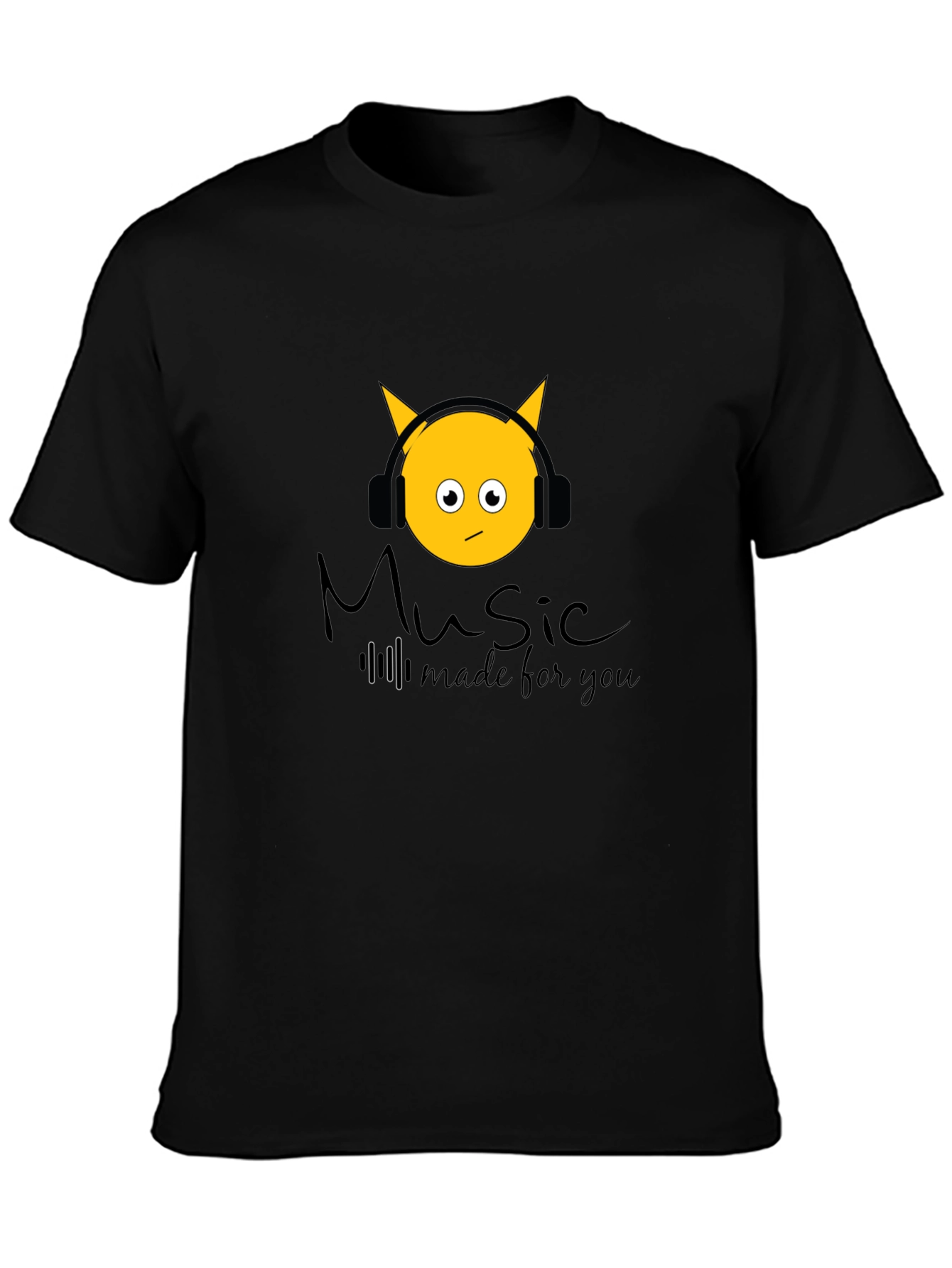 Camiseta Negra con Diseño Music Made for You