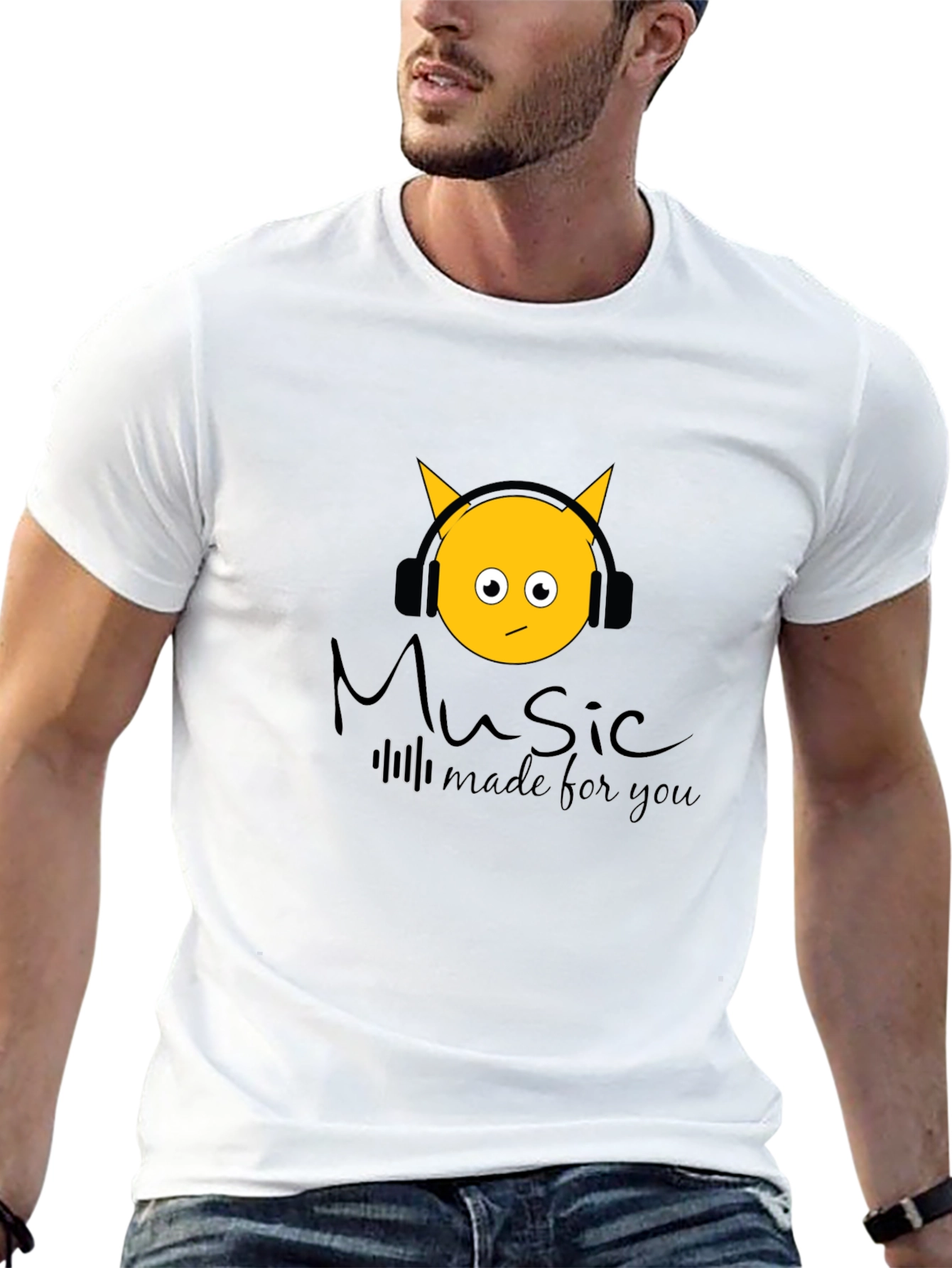 Camiseta Negra con Diseño Music Made for You