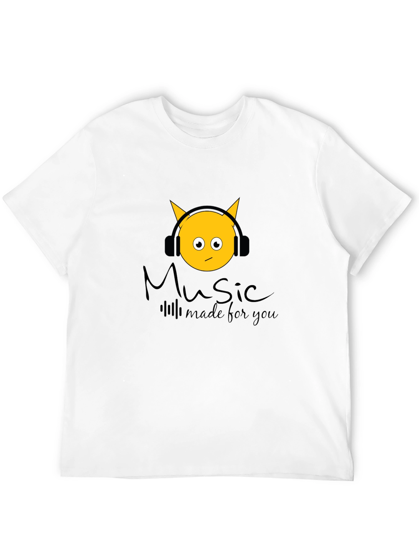 Camiseta Negra con Diseño Music Made for You