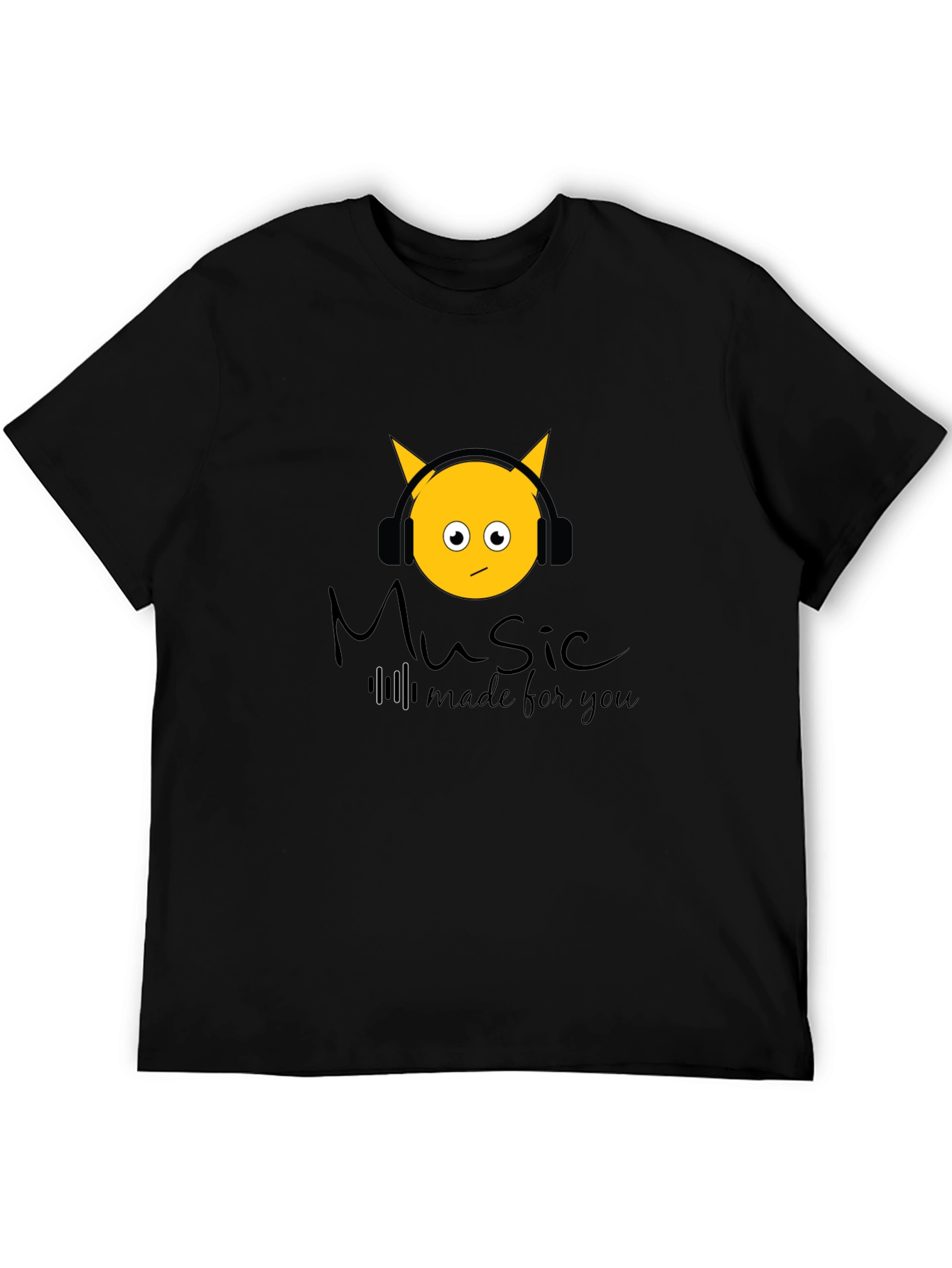 Camiseta Negra con Diseño Music Made for You