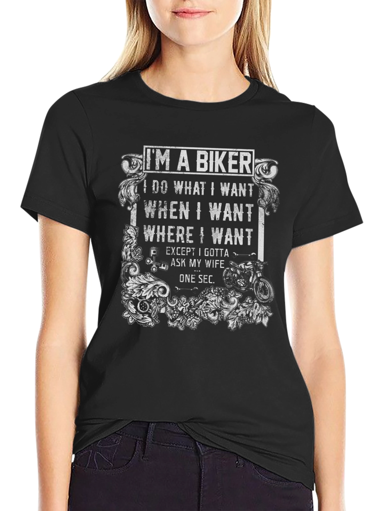 Camiseta Negra de Motero: Soy un Biker