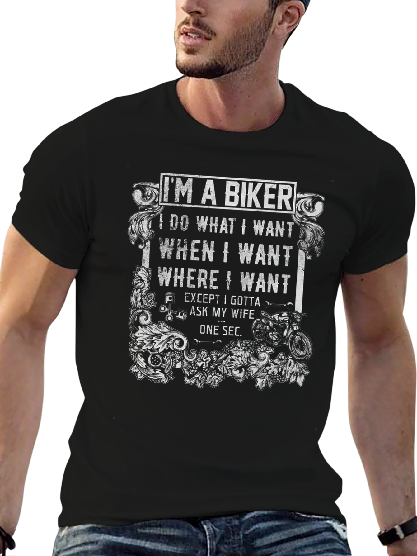Camiseta Negra de Motero: Soy un Biker