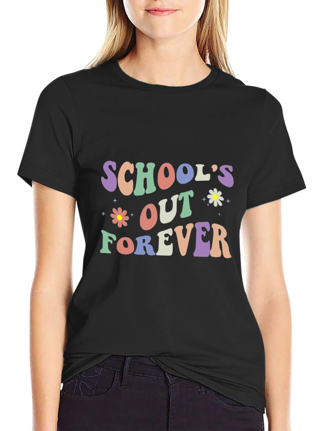 Camiseta Negra Schools Out Forever Retro
