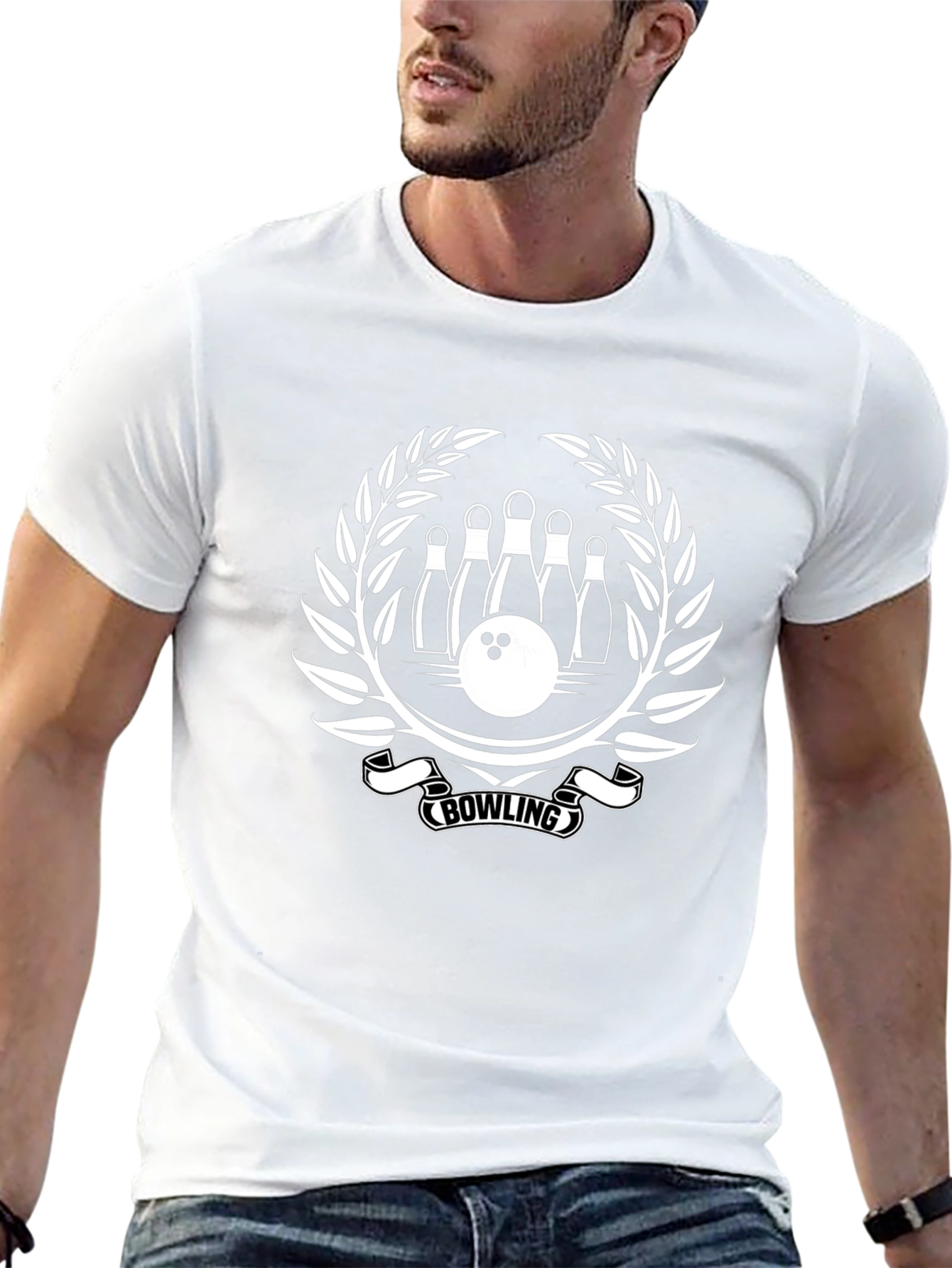 Camiseta Negra Bowling Diseño Corona