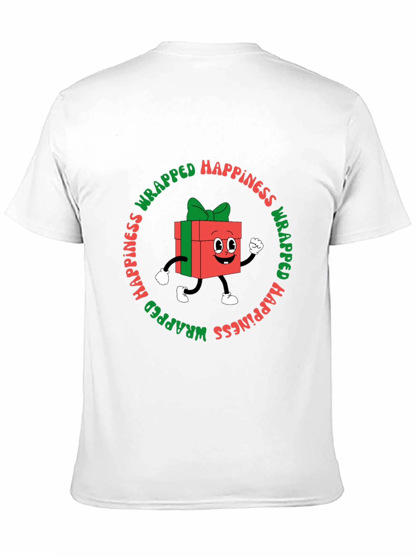 Camiseta Negra con Diseño Navideño Wrapped Happiness