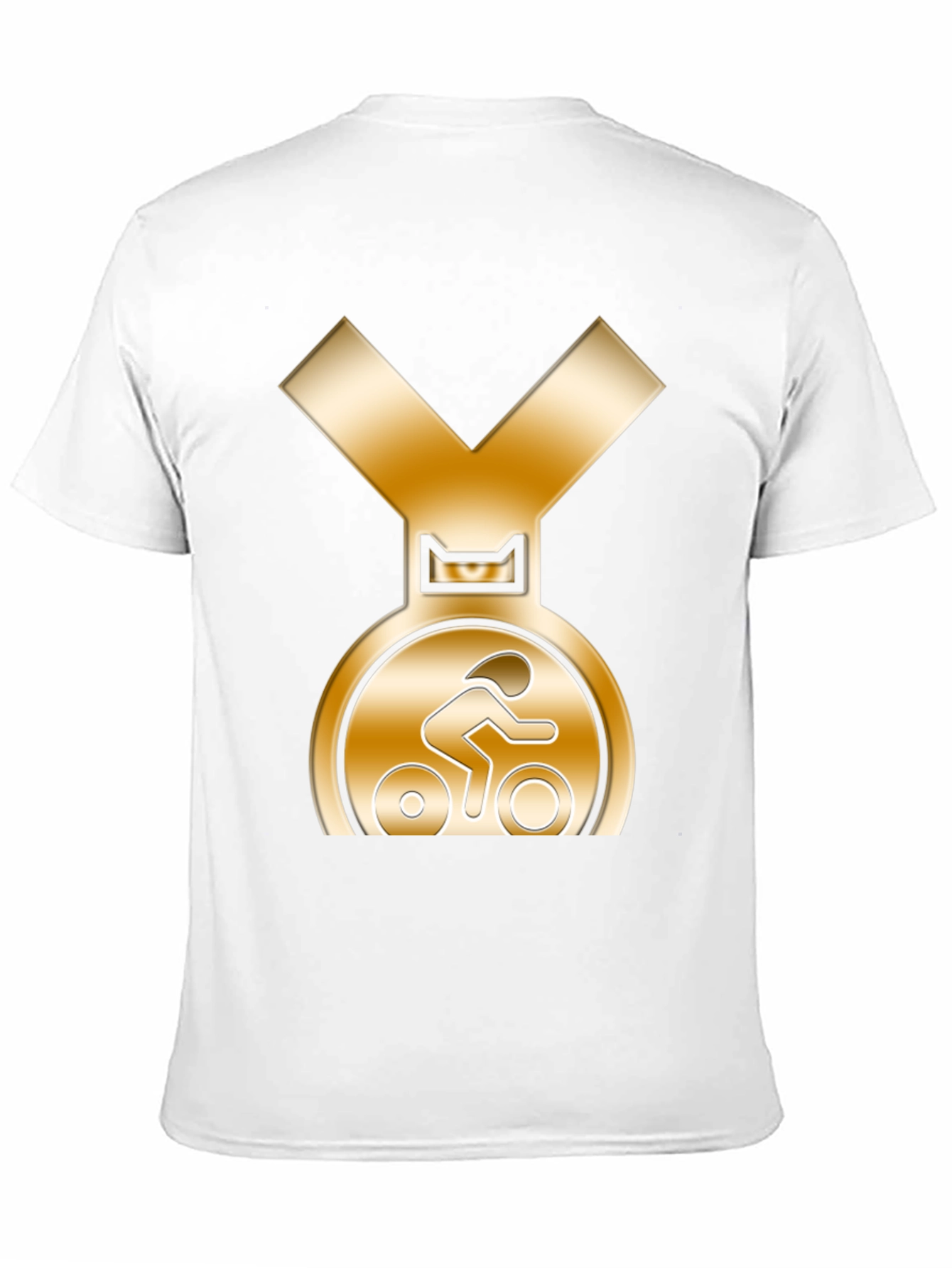 Camiseta Negra con Diseño de Medalla de Ciclismo