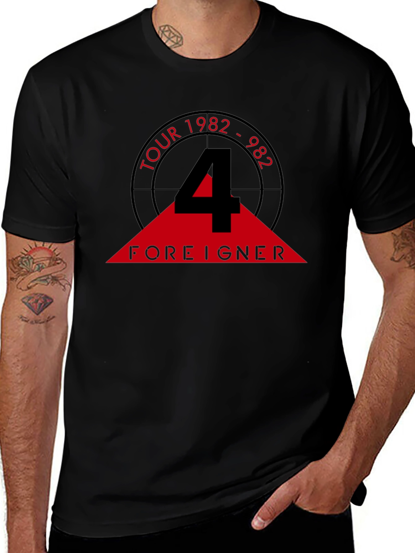 Camiseta Negra Foreigner Tour 1982
