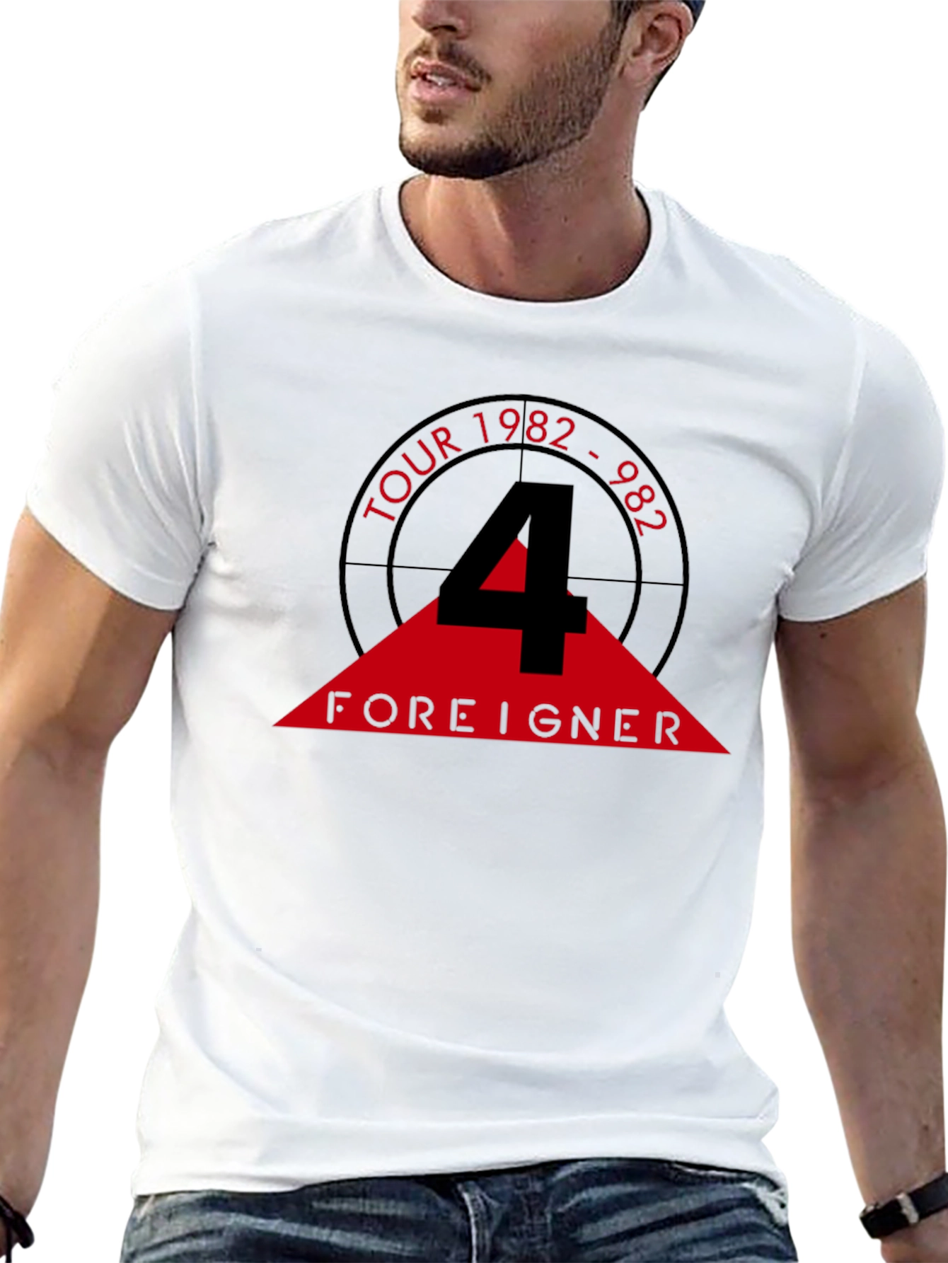 Camiseta Negra Foreigner Tour 1982