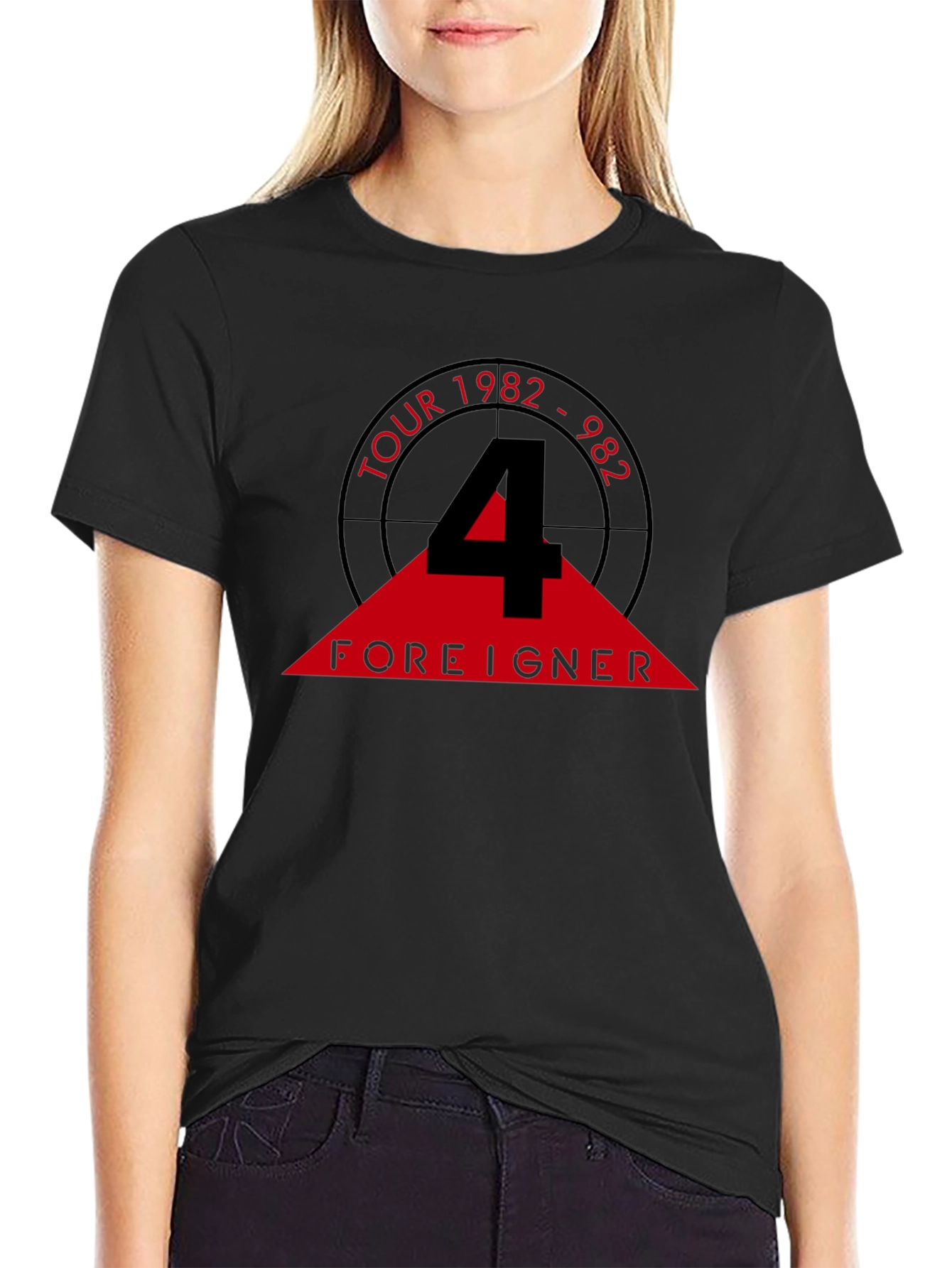 Camiseta Negra Foreigner Tour 1982