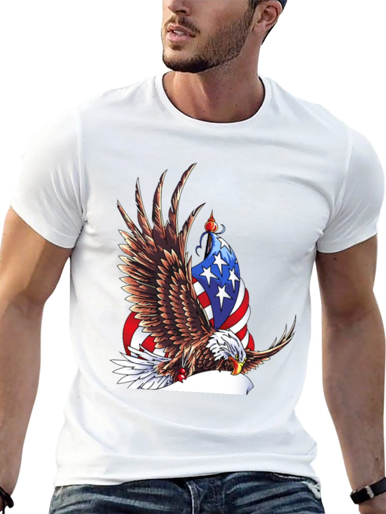 Camiseta Negra con Águila Americana