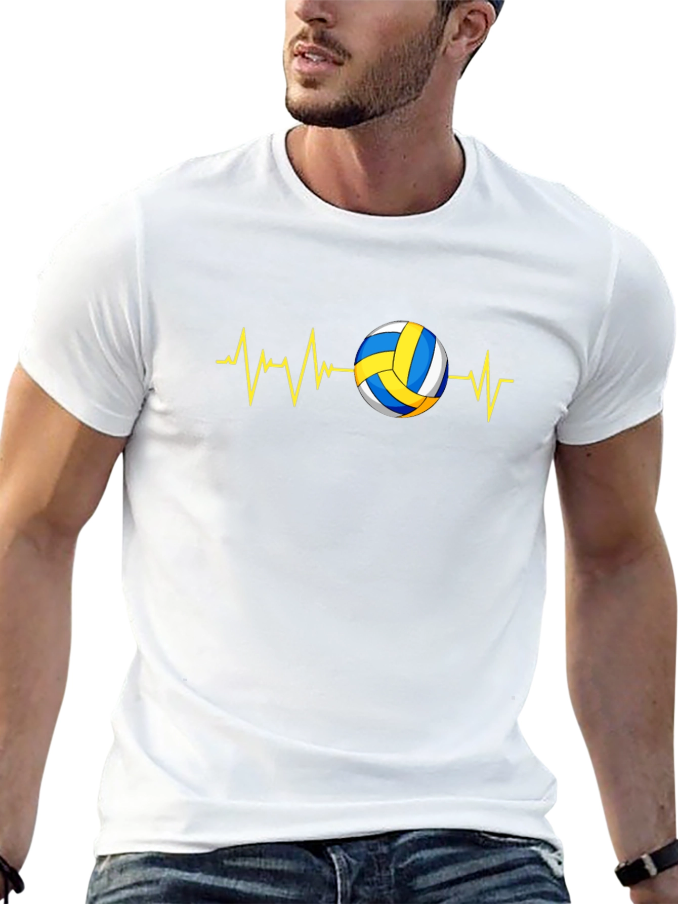 Camiseta Negra con Diseño de Voleibol