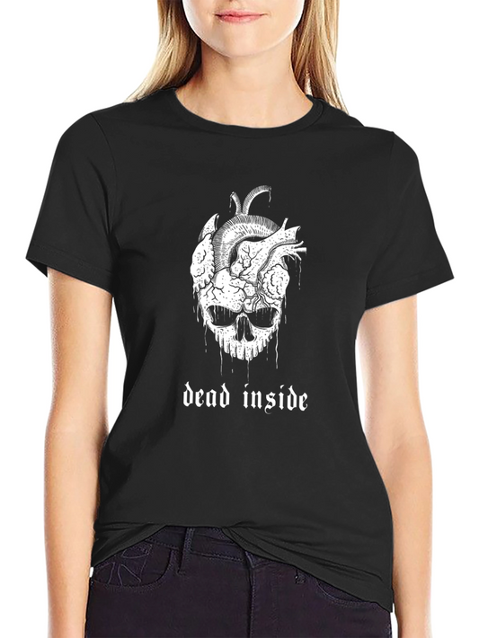 Camiseta Negra Unisex con Diseño de Corazón y Cráneo