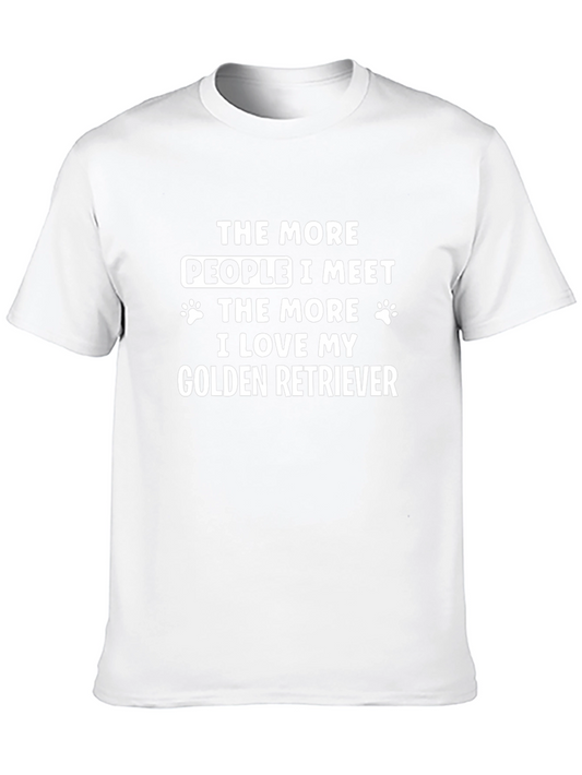 Camiseta Negra: Cuanto Más Conozco Gente Más Amo a Mi Golden Retriever