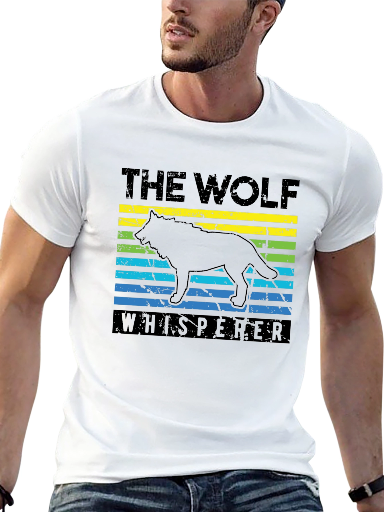 Camiseta Negra El Lobo Susurrador Diseño Gráfico