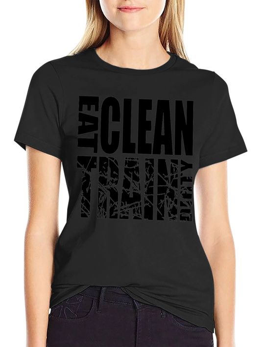 Camiseta Negra: Come Limpio Entrena - Motivación Fitness