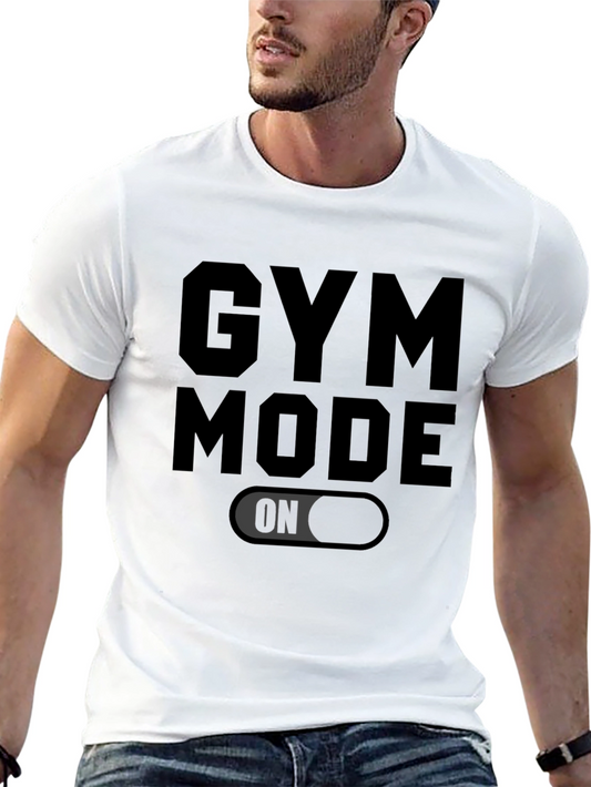 Camiseta Negra Gym Mode On para Hombre