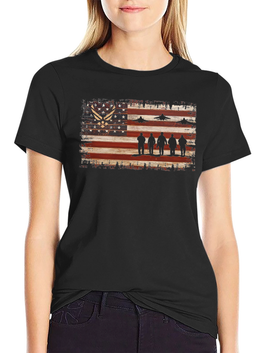Camiseta patriótica con bandera estadounidense