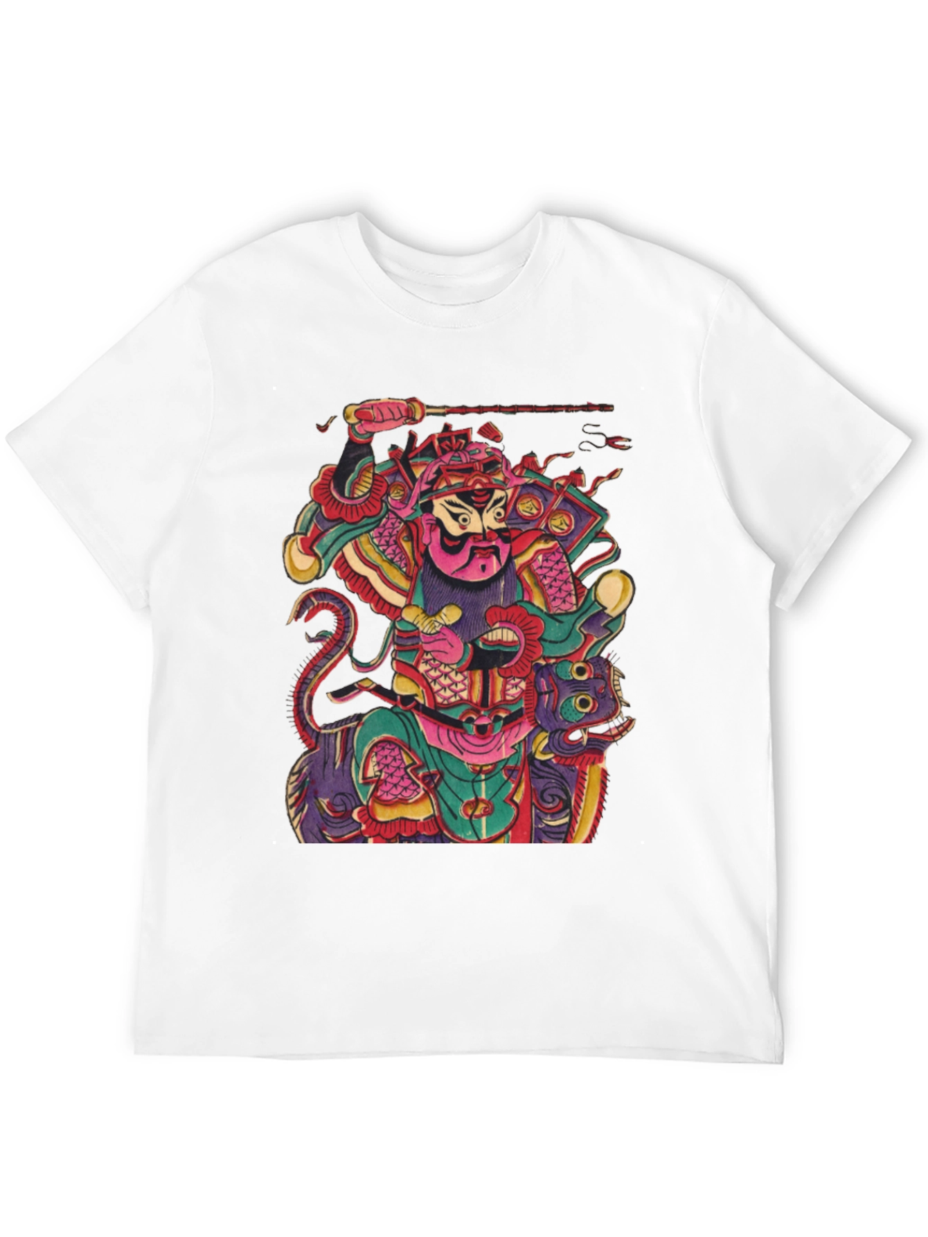 Camiseta Negra con Diseño Estampado Japonés
