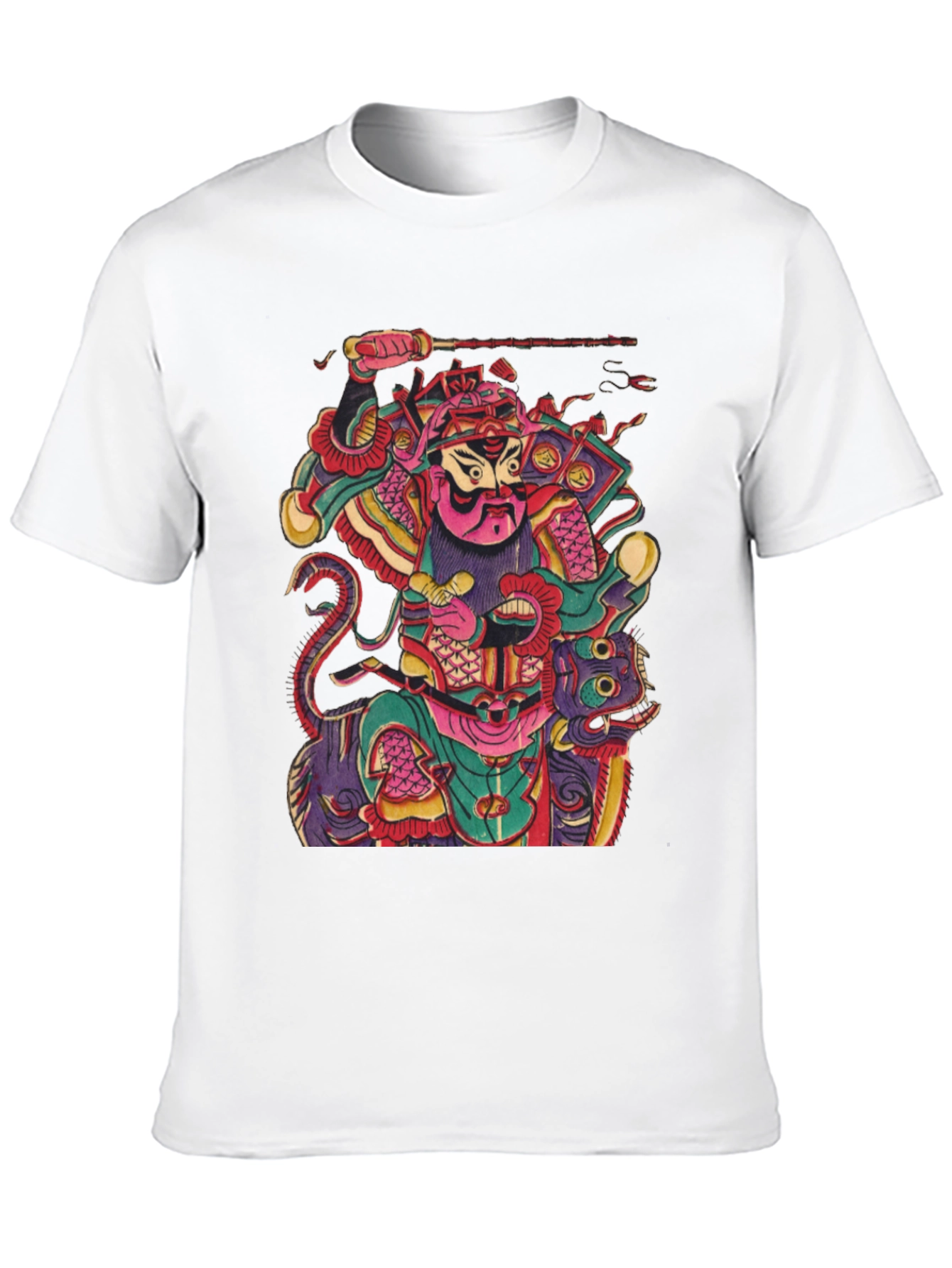 Camiseta Negra con Diseño Estampado Japonés