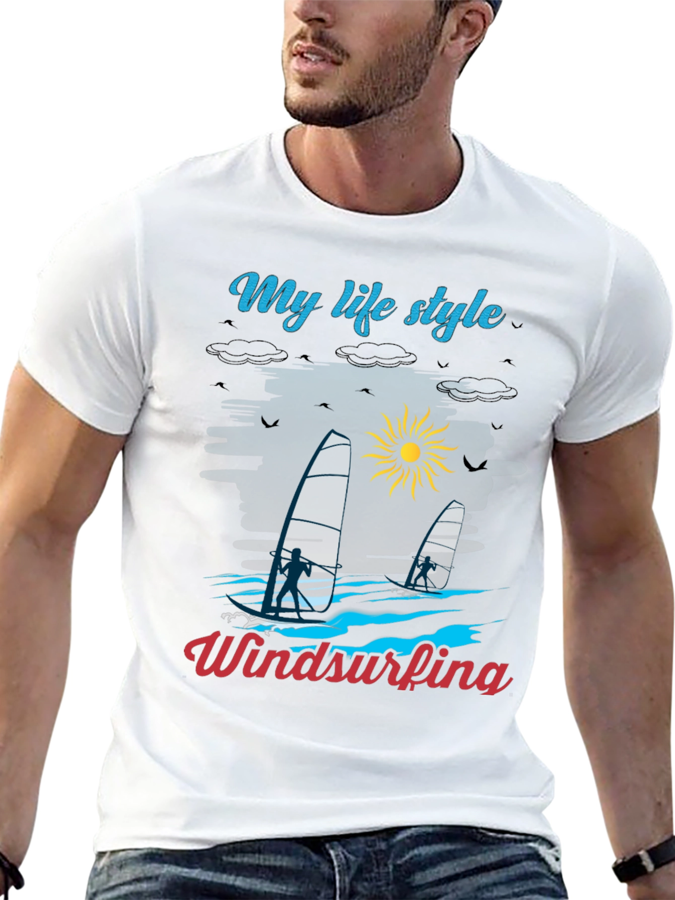 Camiseta Negra Mi Estilo de Vida Windsurf