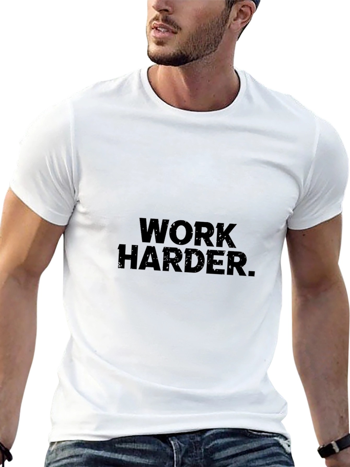 Camiseta Negra: Work Harder.