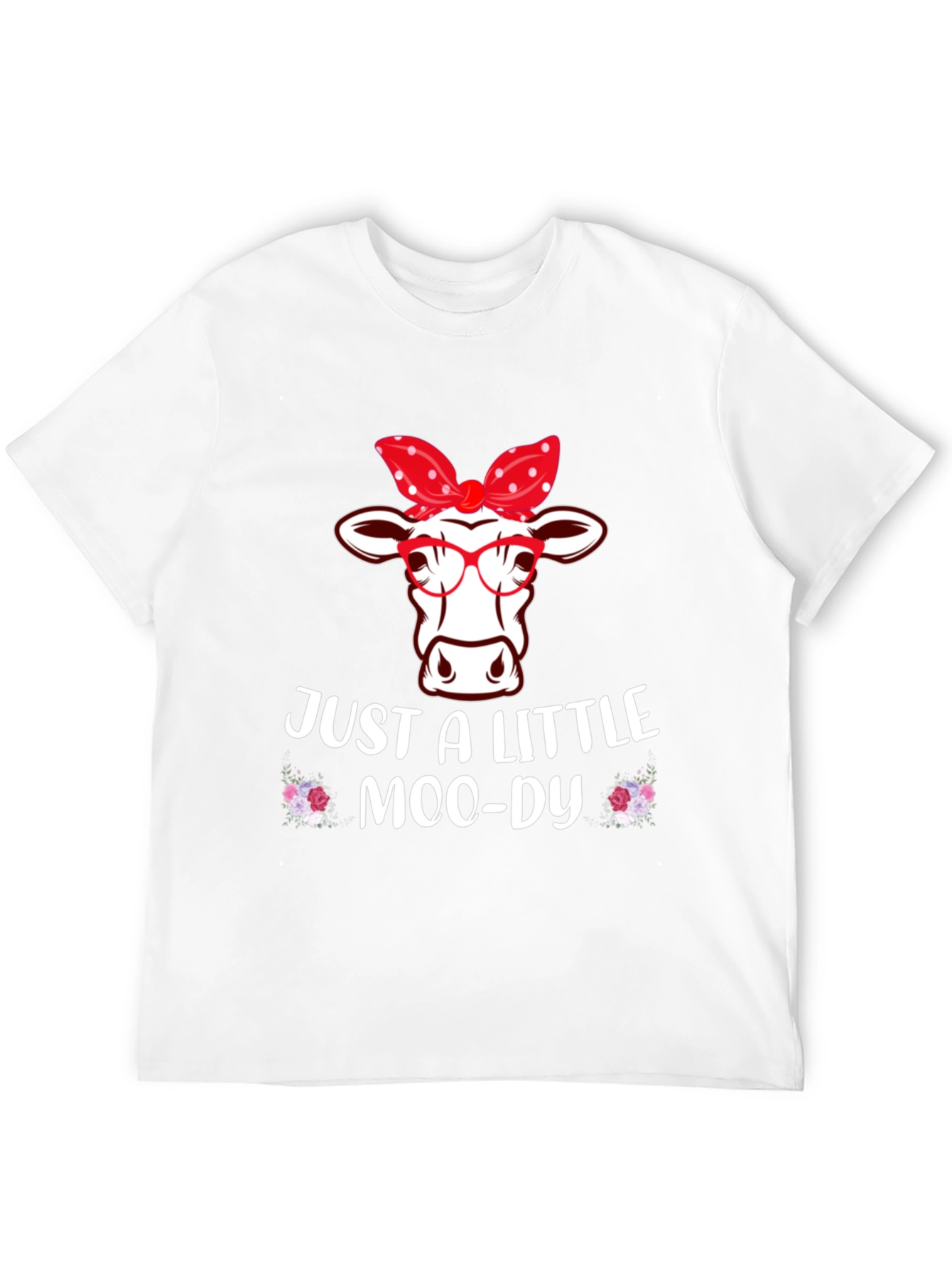 Camiseta Negra con Diseño de Vaca Moo-dy