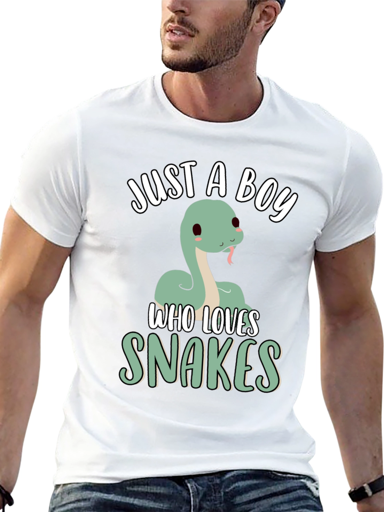 Camiseta Negra Just a Boy Who Loves Snakes
