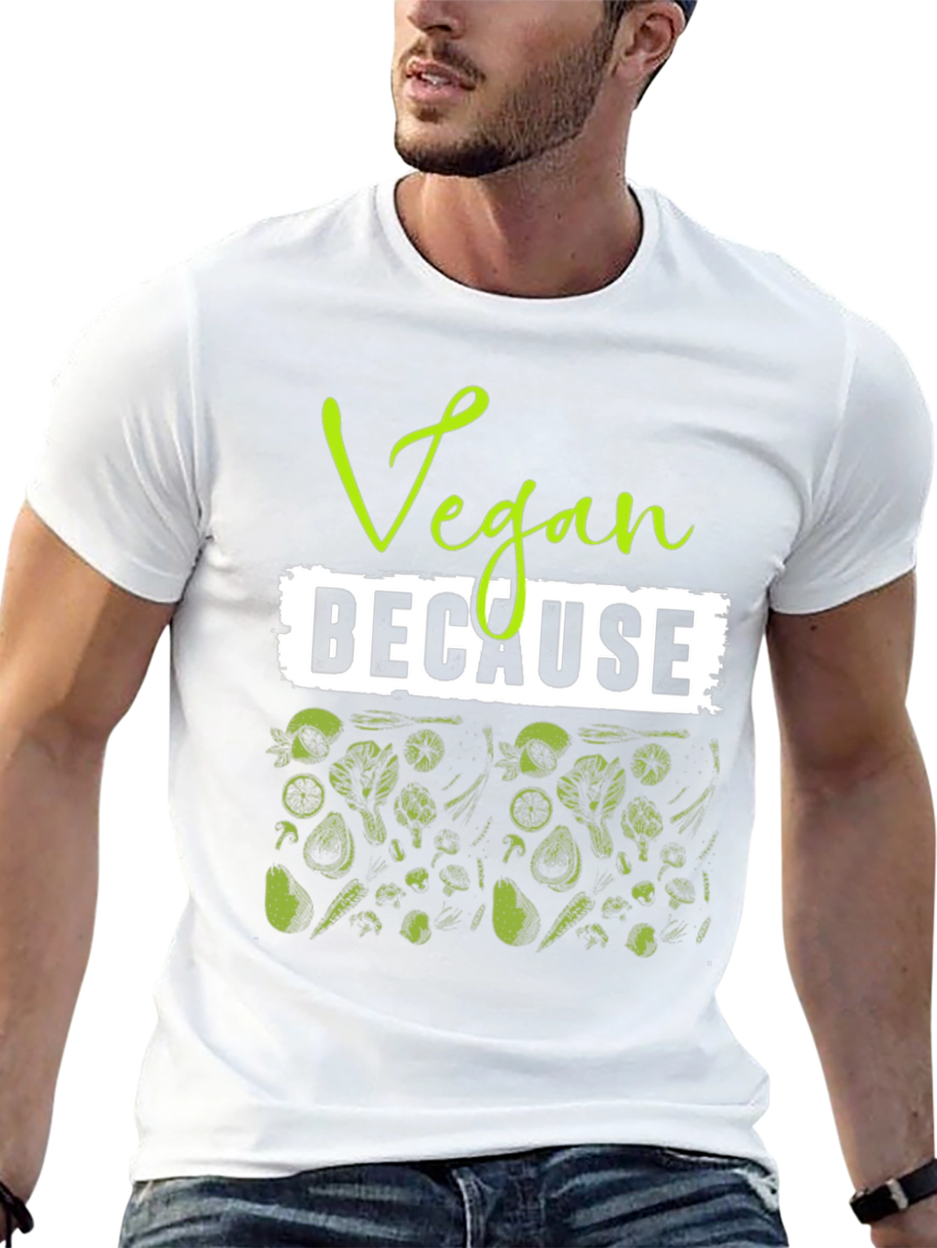 Camiseta Vegana Vegan Because - Estilo Casual