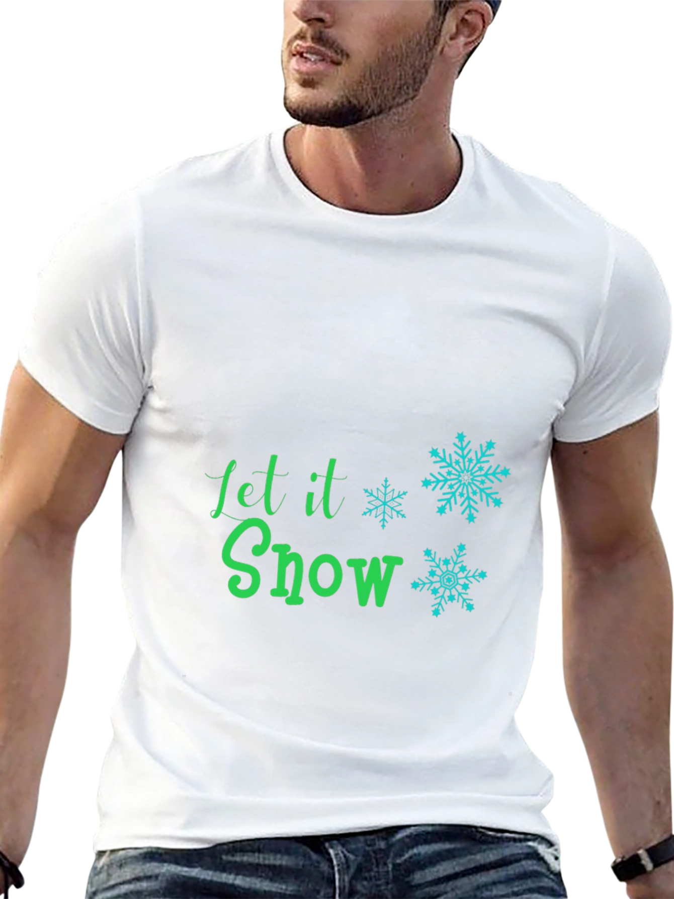 Camiseta Negra Let it Snow Festiva