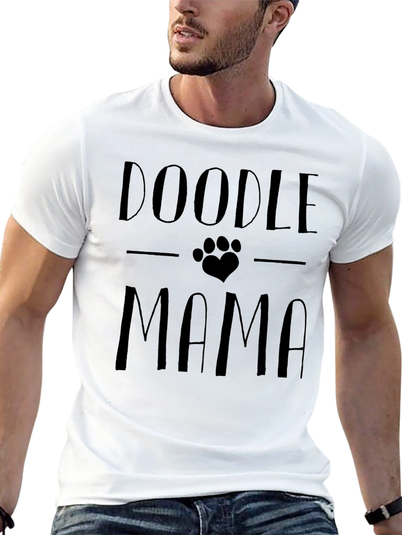 Camiseta Negra Doodle Mama para Amantes de los Perros